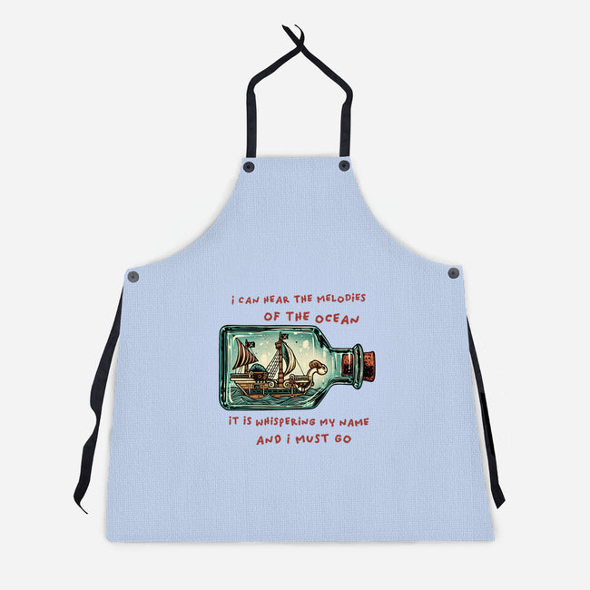 Pirate Ship In A Bottle-Unisex-Kitchen-Apron-glitchygorilla