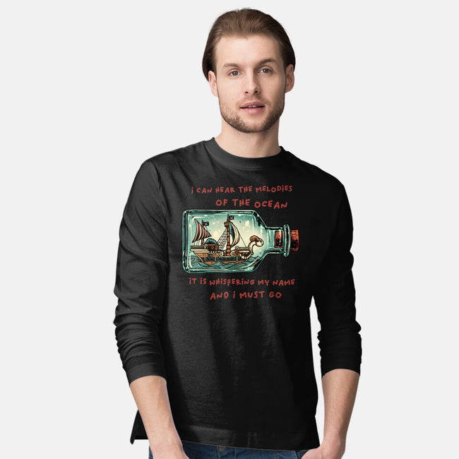 Pirate Ship In A Bottle-Mens-Long Sleeved-Tee-glitchygorilla