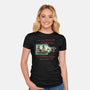 Pirate Ship In A Bottle-Womens-Fitted-Tee-glitchygorilla