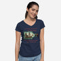 Pirate Ship In A Bottle-Womens-V-Neck-Tee-glitchygorilla