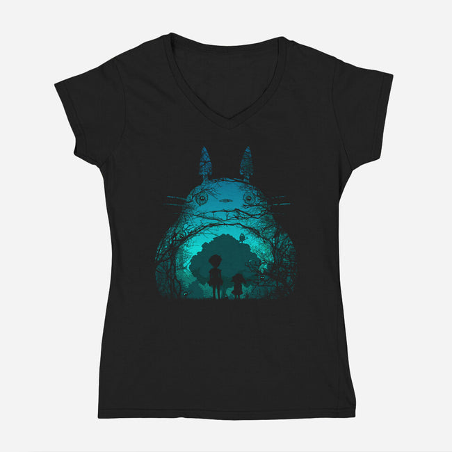 Forest Spirit-Womens-V-Neck-Tee-Donnie