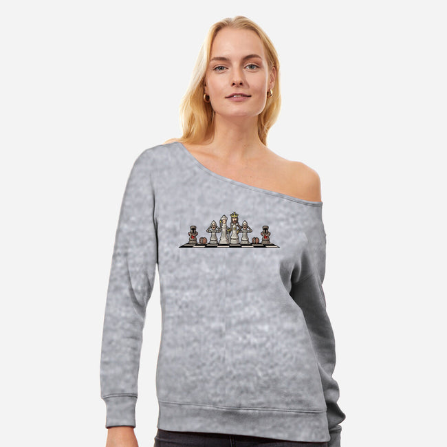 Grail Of Chess-Womens-Off Shoulder-Sweatshirt-erion_designs