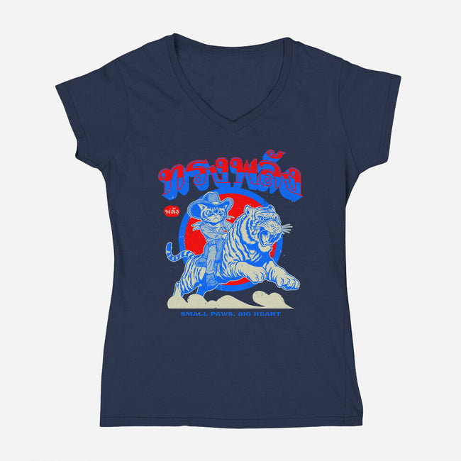 Small Paws Big Heart-Womens-V-Neck-Tee-Hafaell