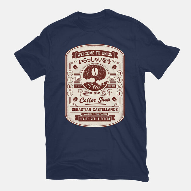 Immersive Mental World Coffee Crest-Mens-Basic-Tee-LAGELANTEE