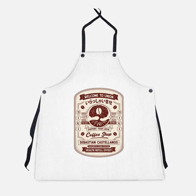 Immersive Mental World Coffee Crest-Unisex-Kitchen-Apron-LAGELANTEE