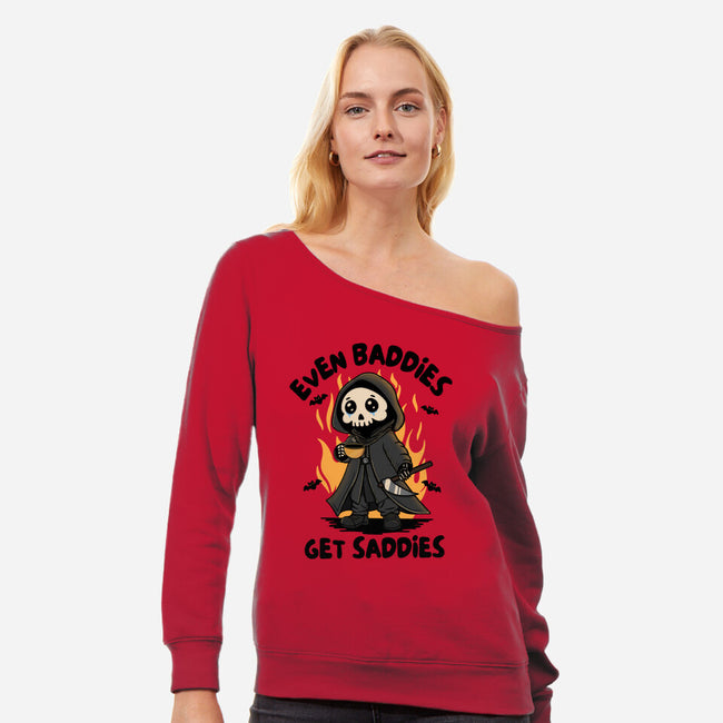 Even Baddies Get Saddies-Womens-Off Shoulder-Sweatshirt-Trendlory