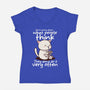 Don't Worry What People Think-Womens-V-Neck-Tee-fanfabio