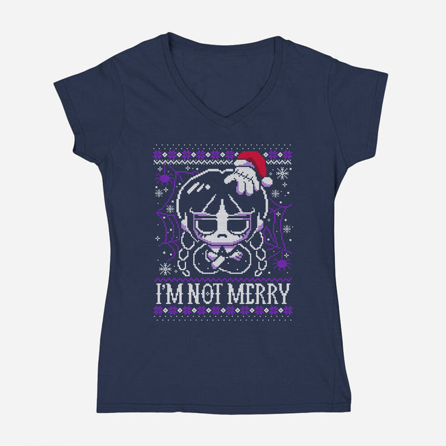 Wednesday Ugly Sweater-Womens-V-Neck-Tee-NemiMakeit