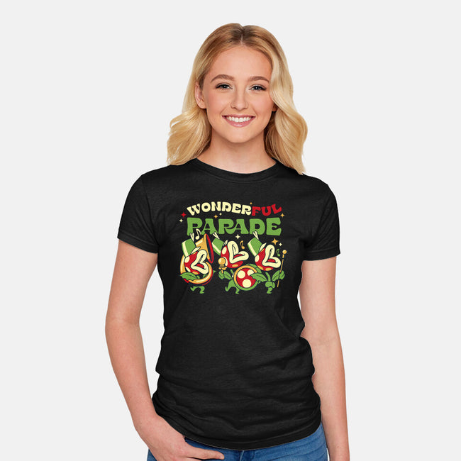 Piranha Plant Parade-Womens-Fitted-Tee-tobefonseca