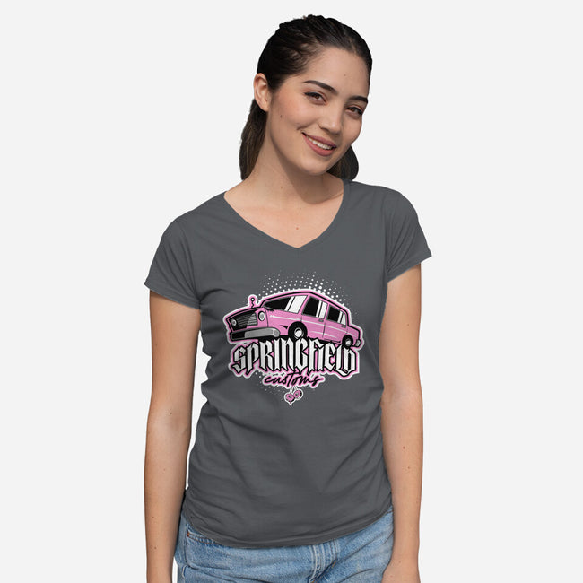 Springfield Customs-Womens-V-Neck-Tee-se7te