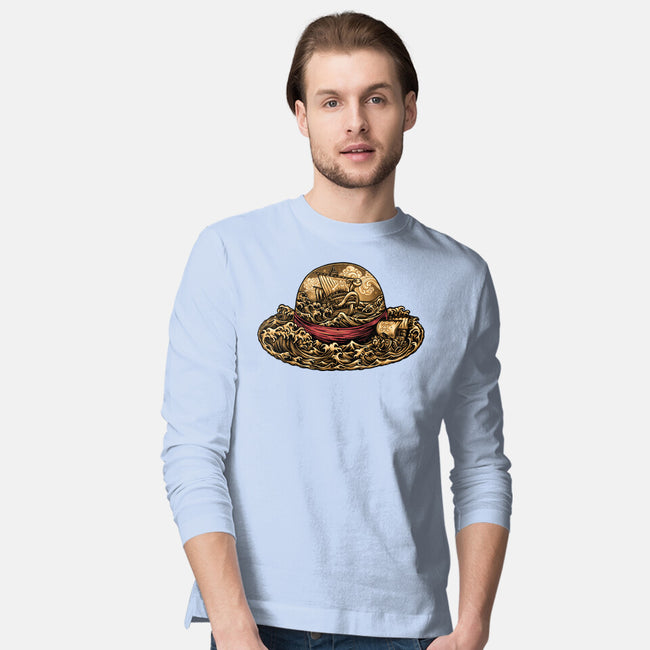 Pirate Hat-Mens-Long Sleeved-Tee-glitchygorilla