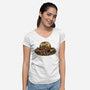 Pirate Hat-Womens-V-Neck-Tee-glitchygorilla