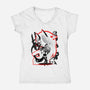 The Receptionist Loonie-Womens-V-Neck-Tee-hypertwenty