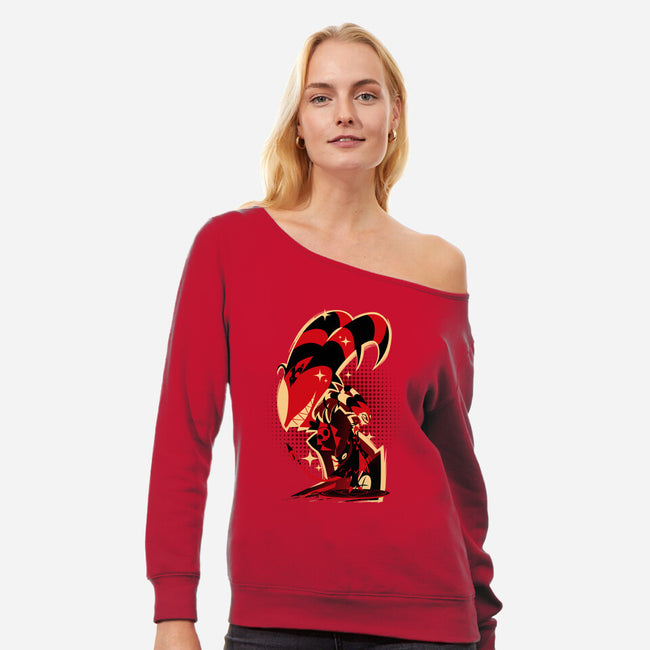 The Boss Blitzo-Womens-Off Shoulder-Sweatshirt-hypertwenty