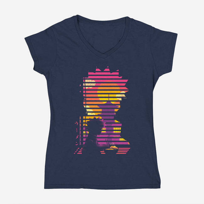 Nostalgia Ramen-Womens-V-Neck-Tee-Donnie