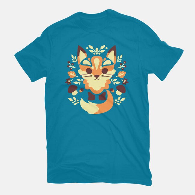 Autumn Fox Symmetry-Unisex-Basic-Tee-NemiMakeit