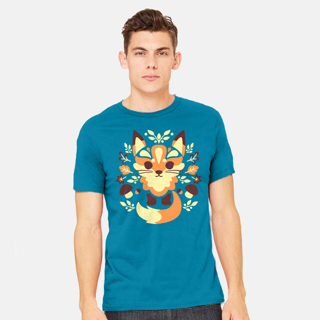 Autumn Fox Symmetry-Mens-Heavyweight-Tee-NemiMakeit