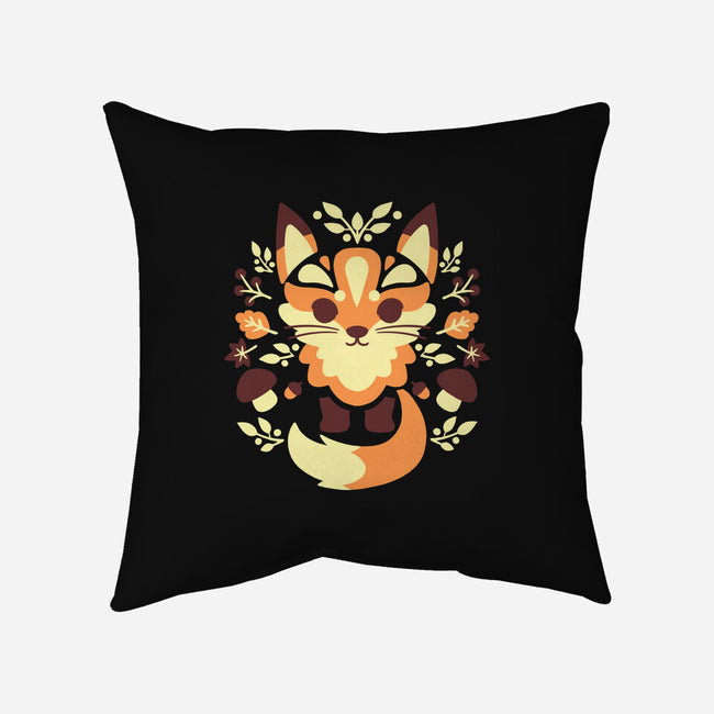 Autumn Fox Symmetry-None-Removable Cover w Insert-Throw Pillow-NemiMakeit