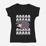 Screaming Hippo-Womens-V-Neck-Tee-Vallina84