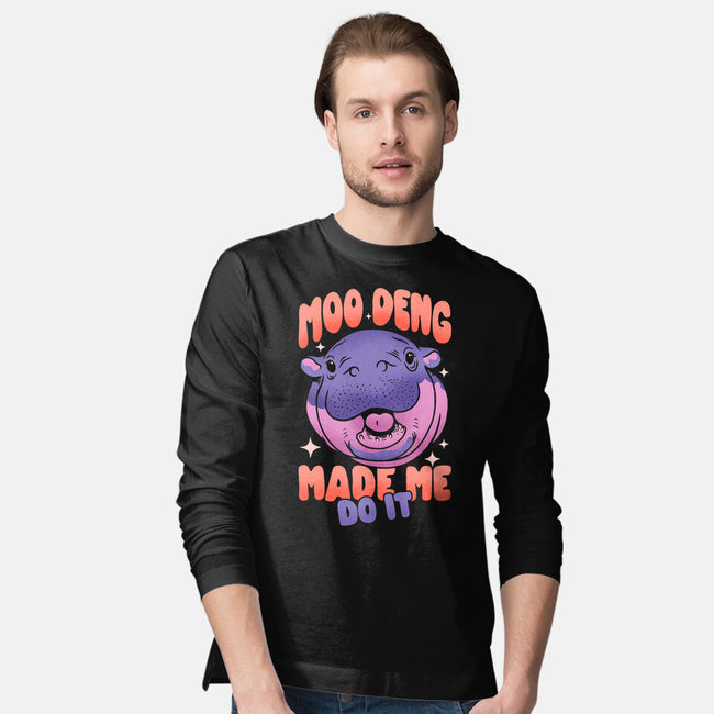 Moo Deng Made Me Do It-Mens-Long Sleeved-Tee-sachpica