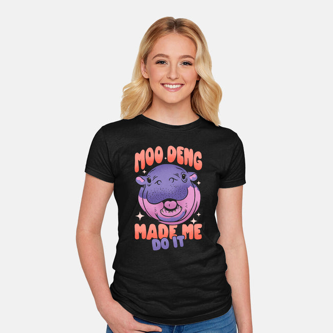 Moo Deng Made Me Do It-Womens-Fitted-Tee-sachpica