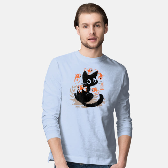 Japanese Style Cat-Mens-Long Sleeved-Tee-worlddominationforcats