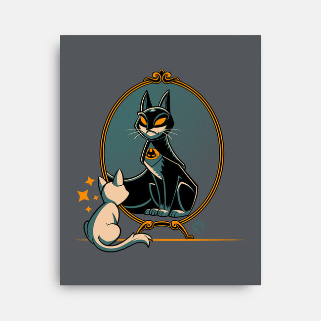 Black Cat Black Bat-None-Stretched-Canvas-worlddominationforcats