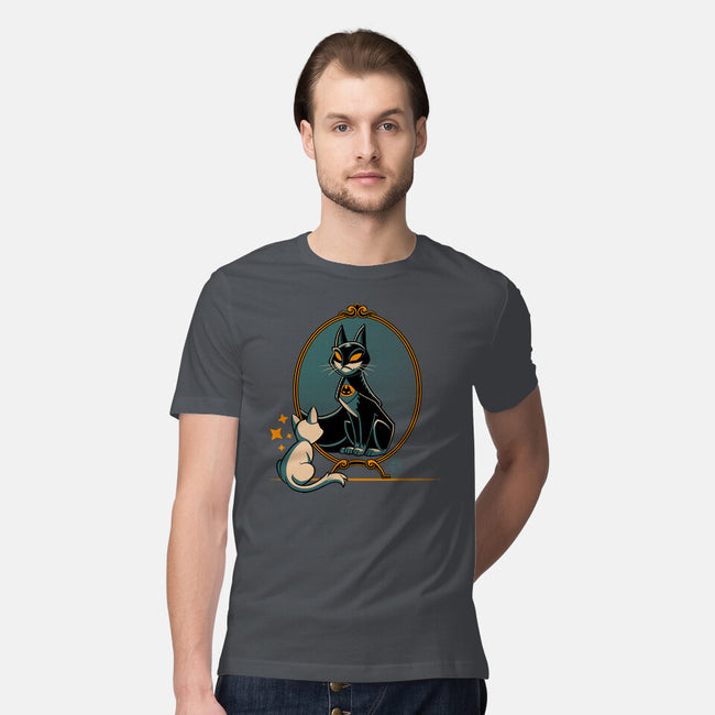 Black Cat Black Bat-Mens-Premium-Tee-worlddominationforcats