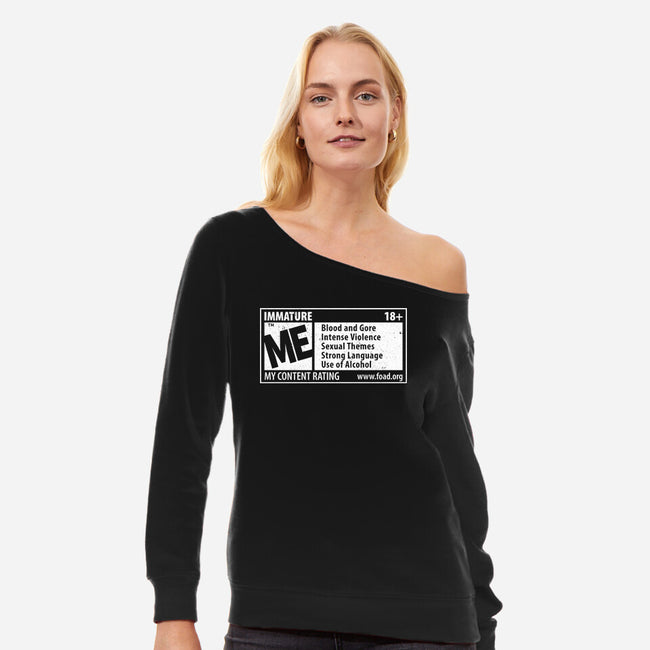 Immature Rating-Womens-Off Shoulder-Sweatshirt-Nemons