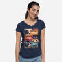 Insert Coin Daily Routine-Womens-V-Neck-Tee-Heyra Vieira