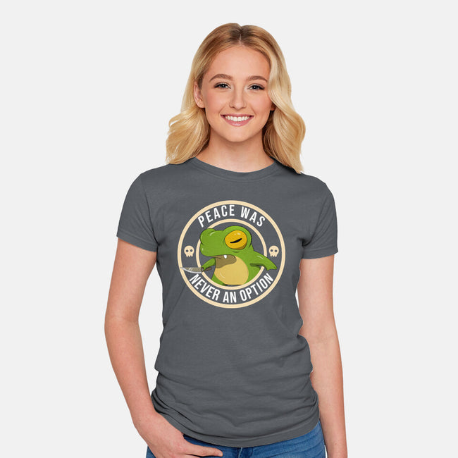 Never An Option Frog-Womens-Fitted-Tee-MaxoArt