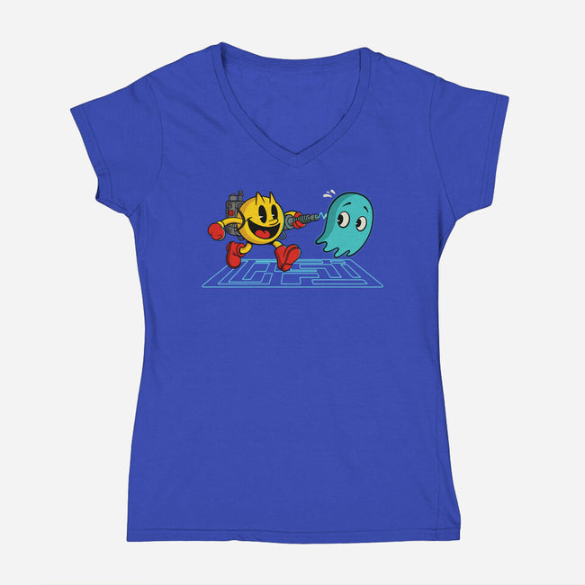 Pac-Busters-Womens-V-Neck-Tee-Herk Up Tees