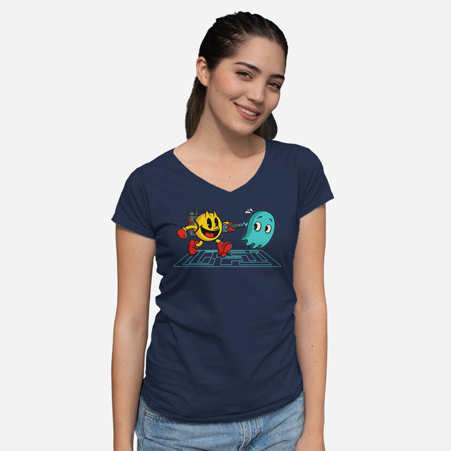 Pac-Busters-Womens-V-Neck-Tee-Herk Up Tees