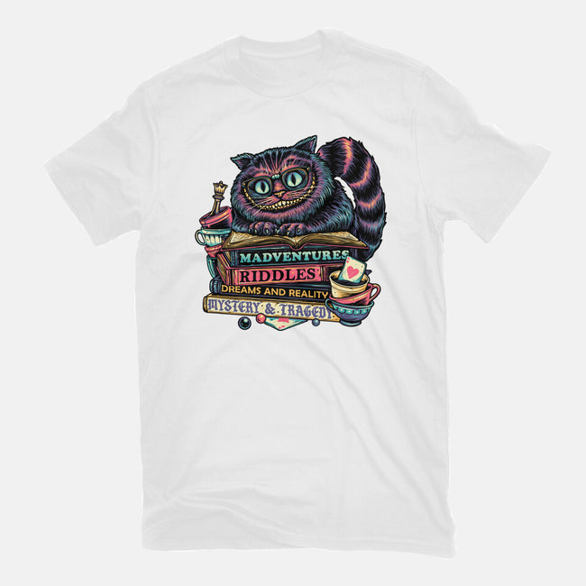 Bookish Cat-Mens-Basic-Tee-glitchygorilla