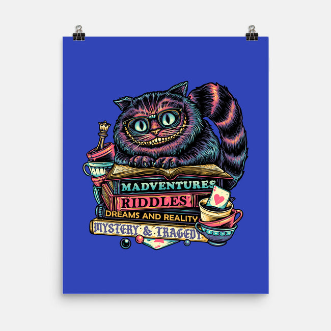 Bookish Cat-None-Matte-Poster-glitchygorilla