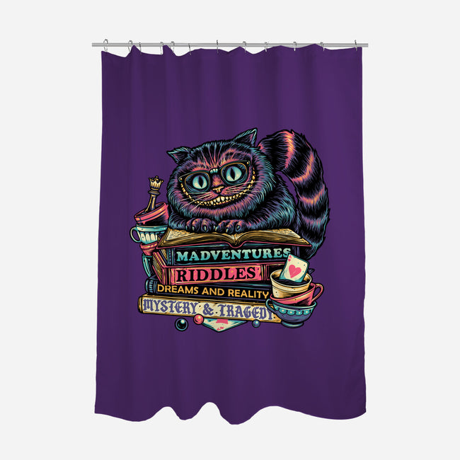 Bookish Cat-None-Polyester-Shower Curtain-glitchygorilla