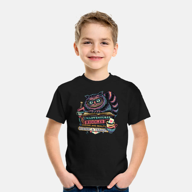 Bookish Cat-Youth-Basic-Tee-glitchygorilla