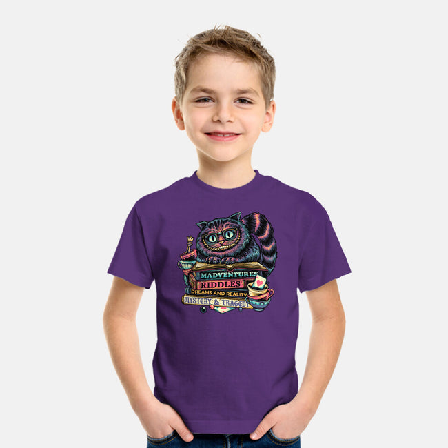 Bookish Cat-Youth-Basic-Tee-glitchygorilla