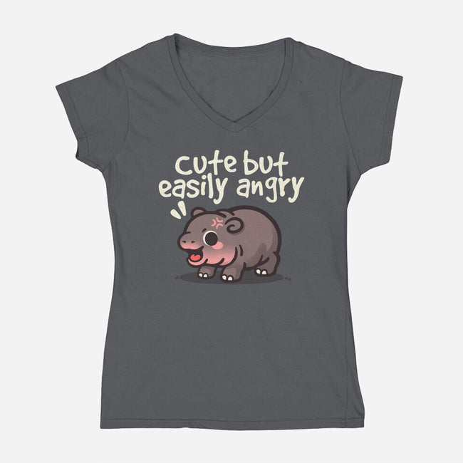 Cute Baby Hippo-Womens-V-Neck-Tee-NemiMakeit