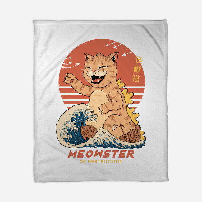 Kaiju Meowster-None-Fleece-Blanket-vp021