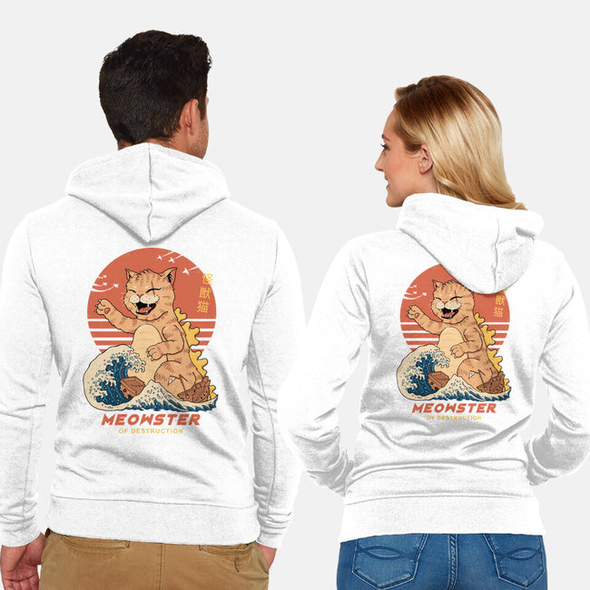 Kaiju Meowster-Unisex-Zip-Up-Sweatshirt-vp021