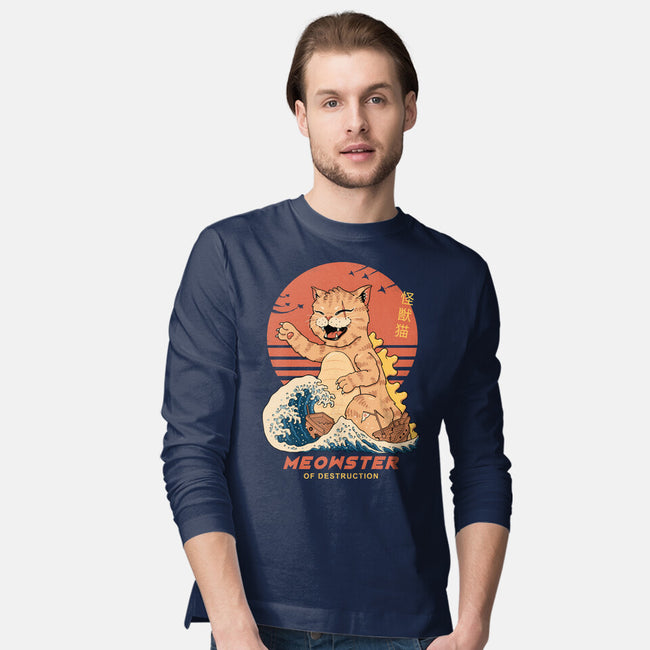 Kaiju Meowster-Mens-Long Sleeved-Tee-vp021