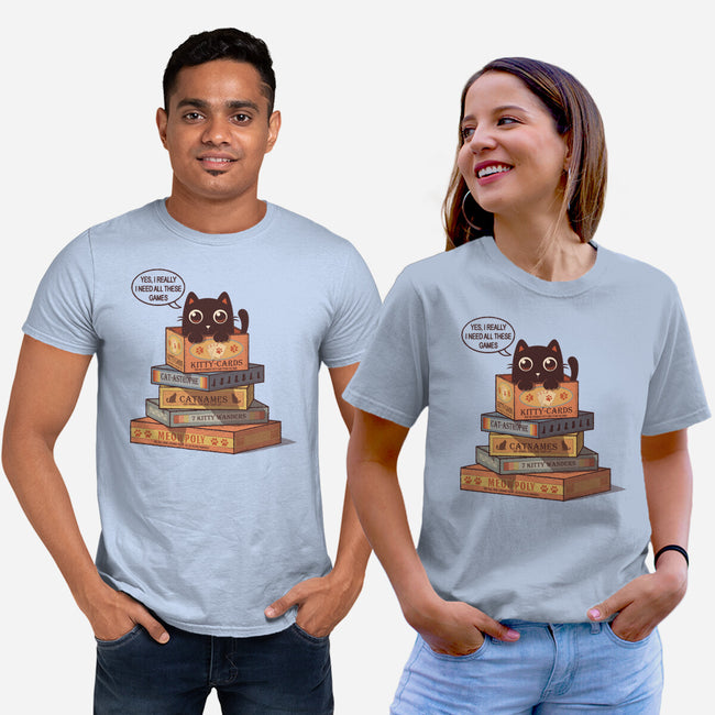 Kitty Games-Unisex-Basic-Tee-erion_designs