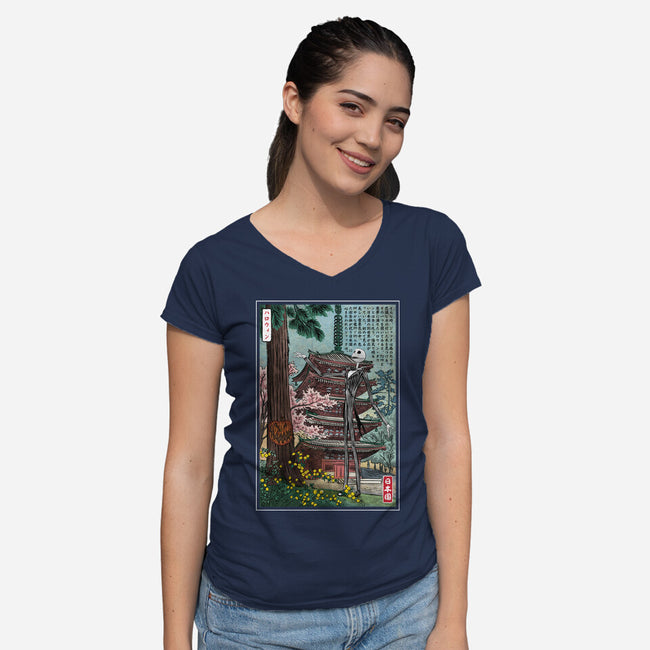 Jack In Japan-Womens-V-Neck-Tee-DrMonekers