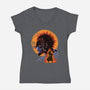 Half Hallow Mask-Womens-V-Neck-Tee-rmatix