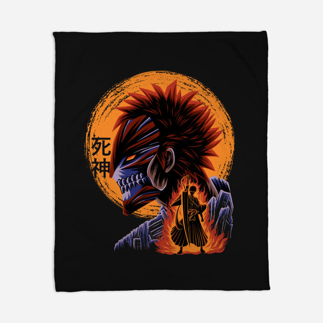 Half Hallow Mask-None-Fleece-Blanket-rmatix