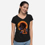 Half Hallow Mask-Womens-V-Neck-Tee-rmatix