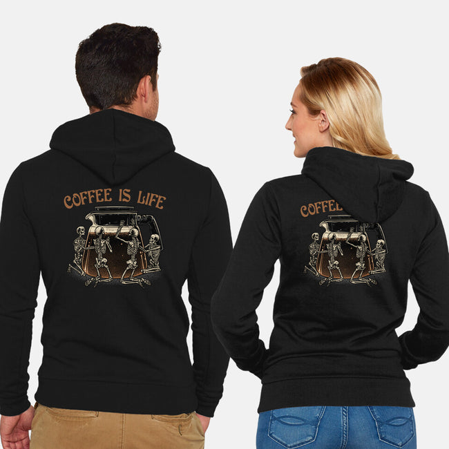 Coffee Is Life-Unisex-Zip-Up-Sweatshirt-glitchygorilla