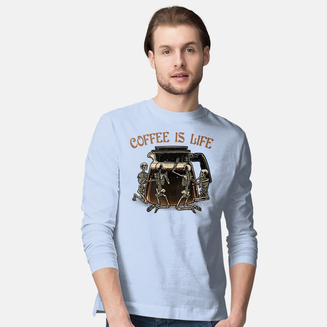 Coffee Is Life-Mens-Long Sleeved-Tee-glitchygorilla