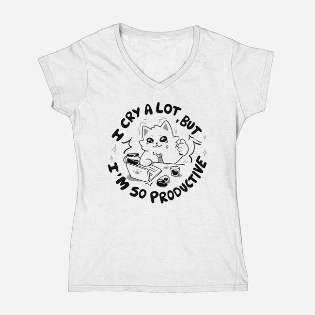 I'm So Productive-Womens-V-Neck-Tee-yumie